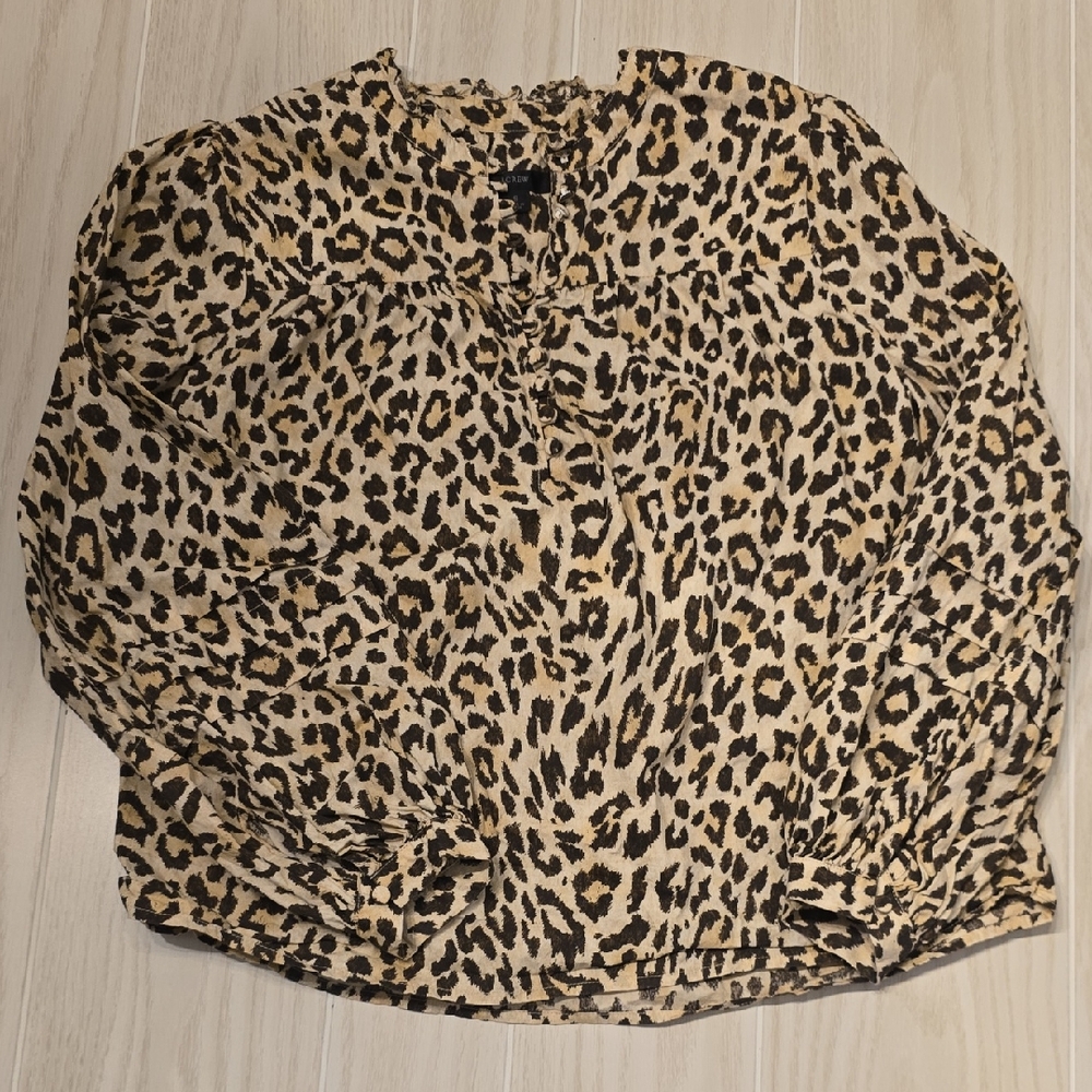 J Crew Re-Imagined Giraffe Print Top Small -A003